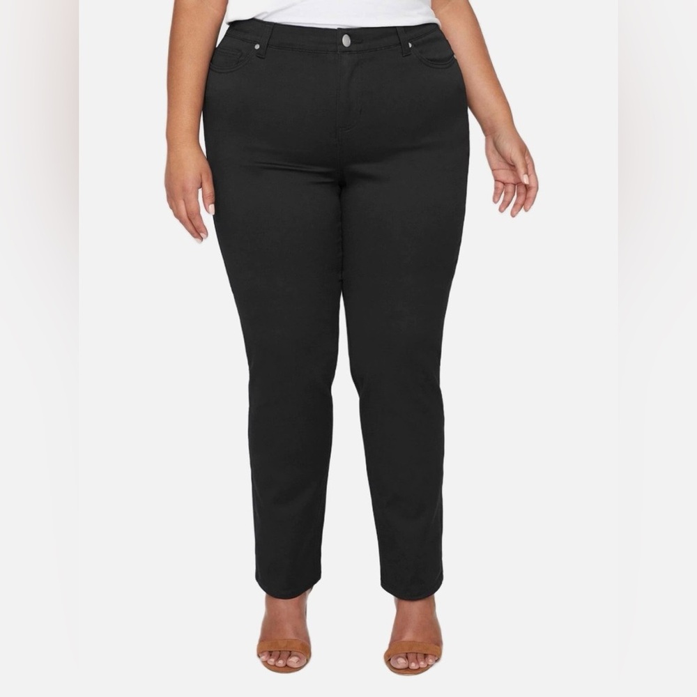 CATHERINES Sateen Stretch Pant in Black